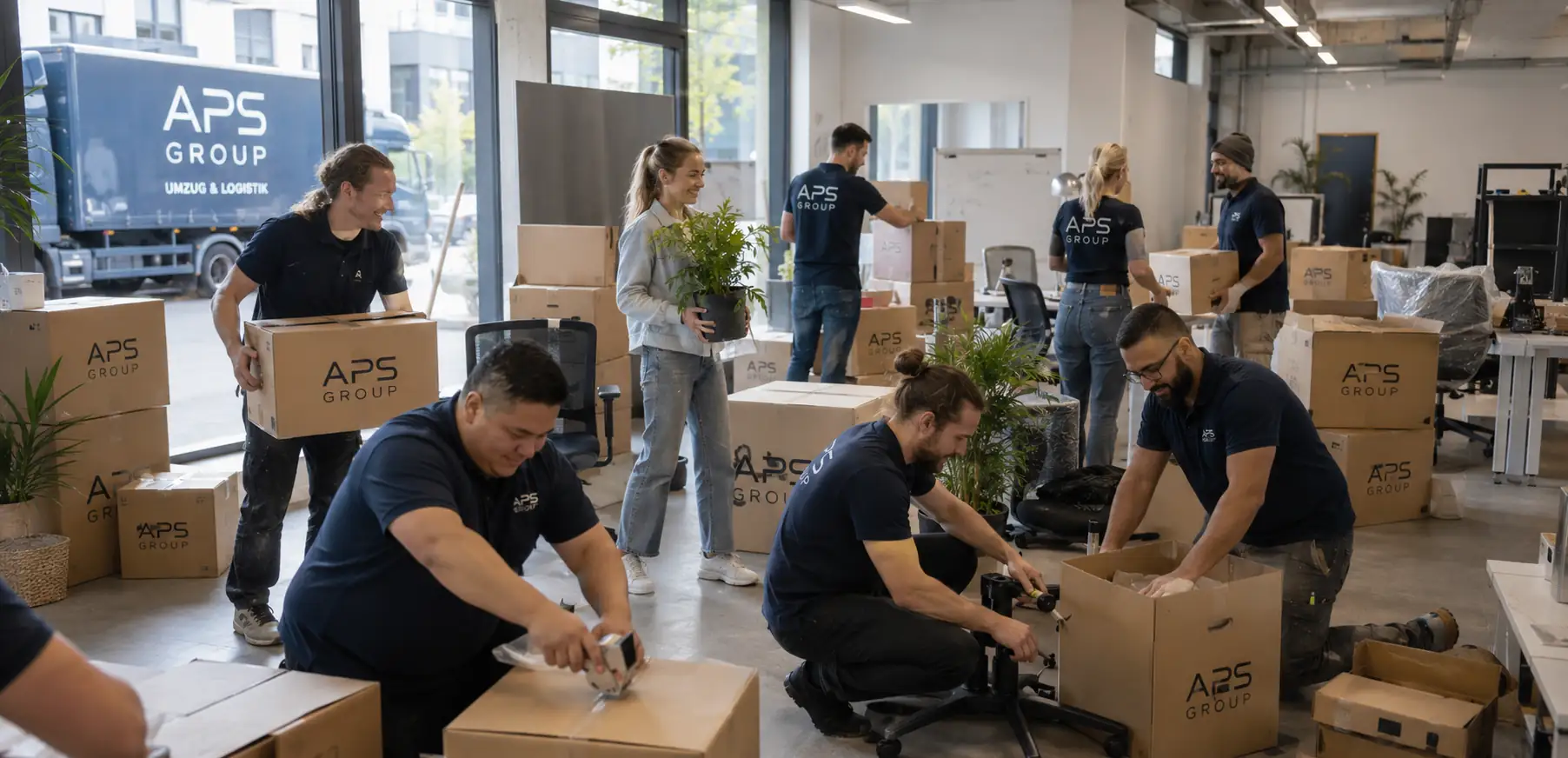 Kompletter Firmenumzug und Büroumzug durch die APS Group
