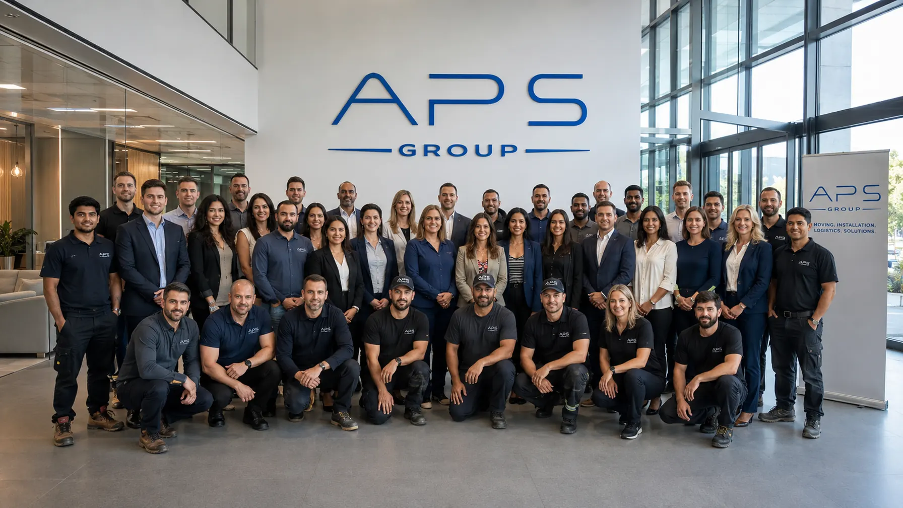 Team des APS Group Umzugsservice im Büro