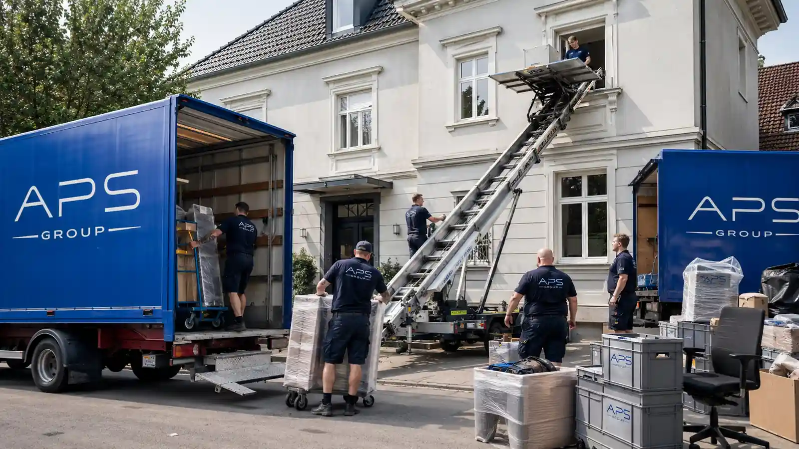 Firmenumzug mit Möbellift