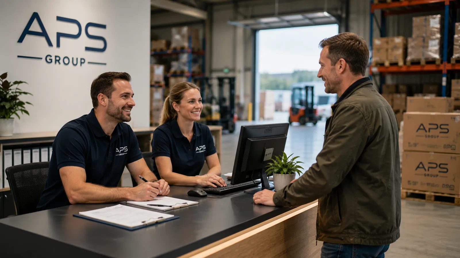 Kundenberatung zur Umzugsplanung in einem Logistikzentrum